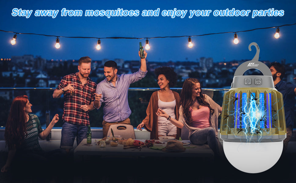 Wisely Camping Zapper with Lantern, Rechargeable 2000 mAh, Outdoors and Indoors