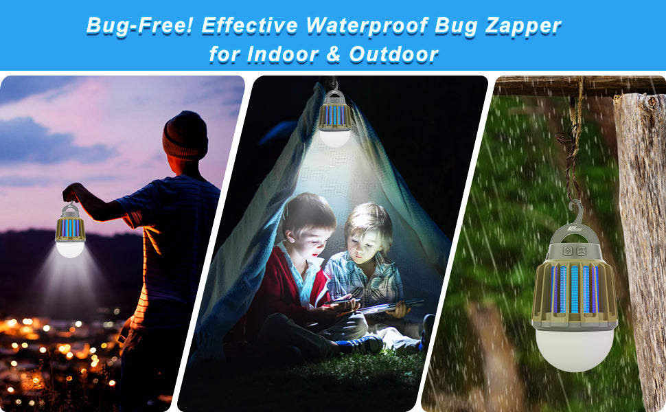 Wisely Camping Zapper with Lantern, Rechargeable 2000 mAh, Outdoors and Indoors