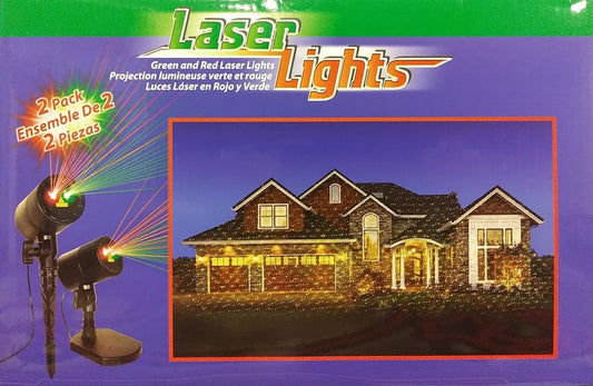 Wisely Laser Projector 2 Pack, Red & Green Dots, Rotation or Static, Auto On / Auto Off, Indoor or Outdoor