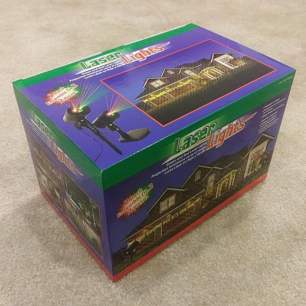 Wisely Laser Projector 2 Pack, Red & Green Dots, Rotation or Static, Auto On / Auto Off, Indoor or Outdoor