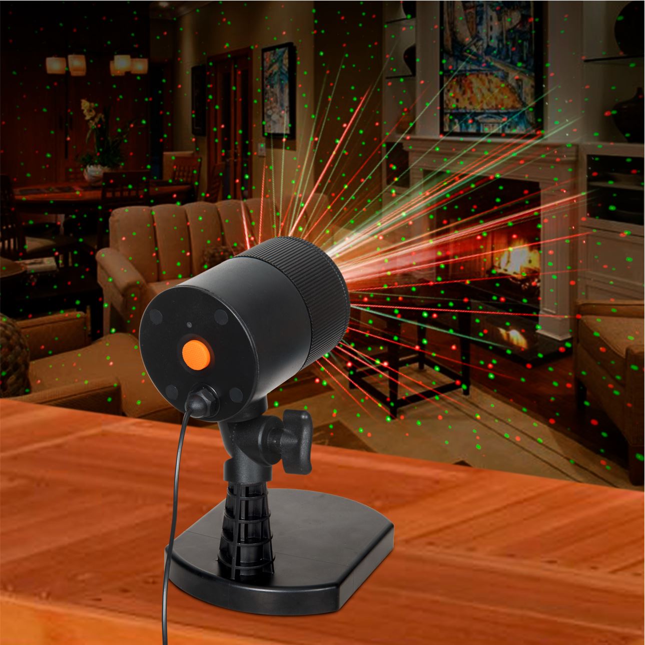 Wisely IP65 Water-resistant Laser Projector with high density, wide angle and extremely bright dots, Power On /Off automatically