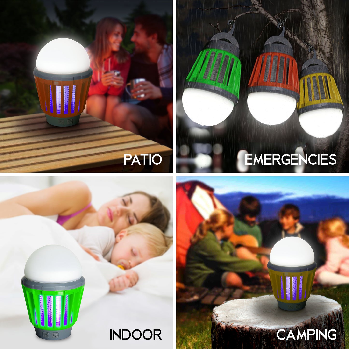 Wisely Bug Zapper Lantern 3-Pack LED Outdoor Patio Camping Decor